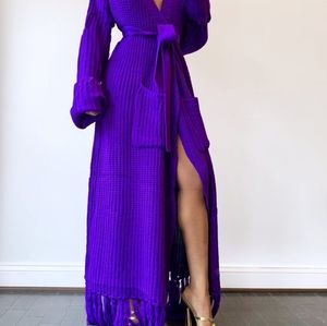 Hanifa Miya Cardigan/Maxi Wrap Dress purple